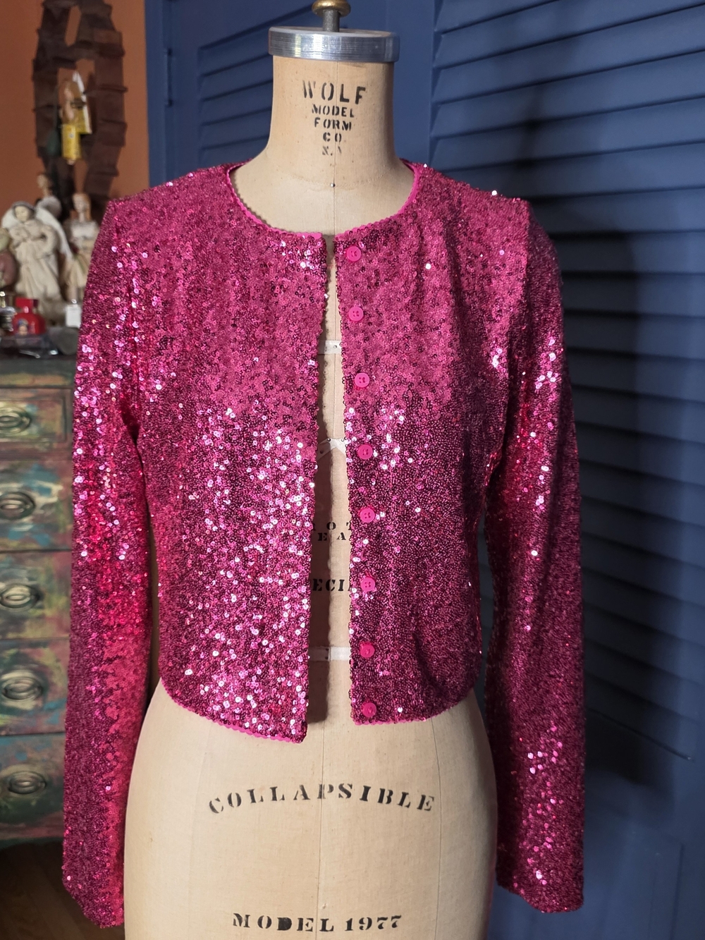 Title:NWT Good American Cluster Sequin Crop Cardigan - Size M
